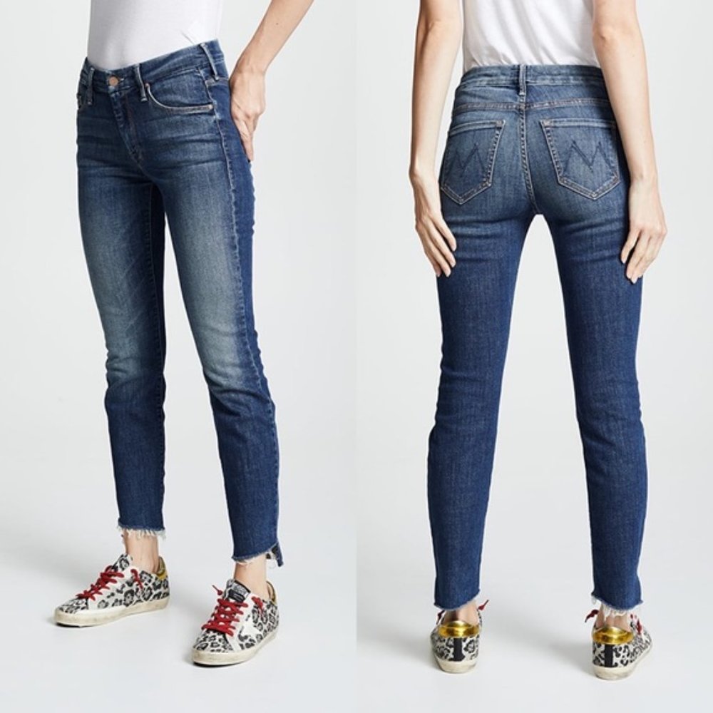 MOTHER Looker Ankle Step Fray Jeans in CAN'T LEAVE IT ALONE SIZE 26 - Picture 1 of 14